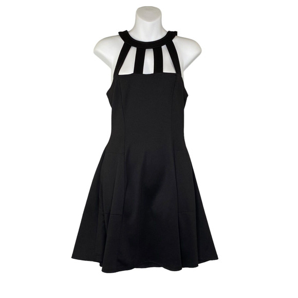 Free People Beach Dress Women Medium Black Fit & Flare Sleeveless Pockets Skater - Picture 1 of 14